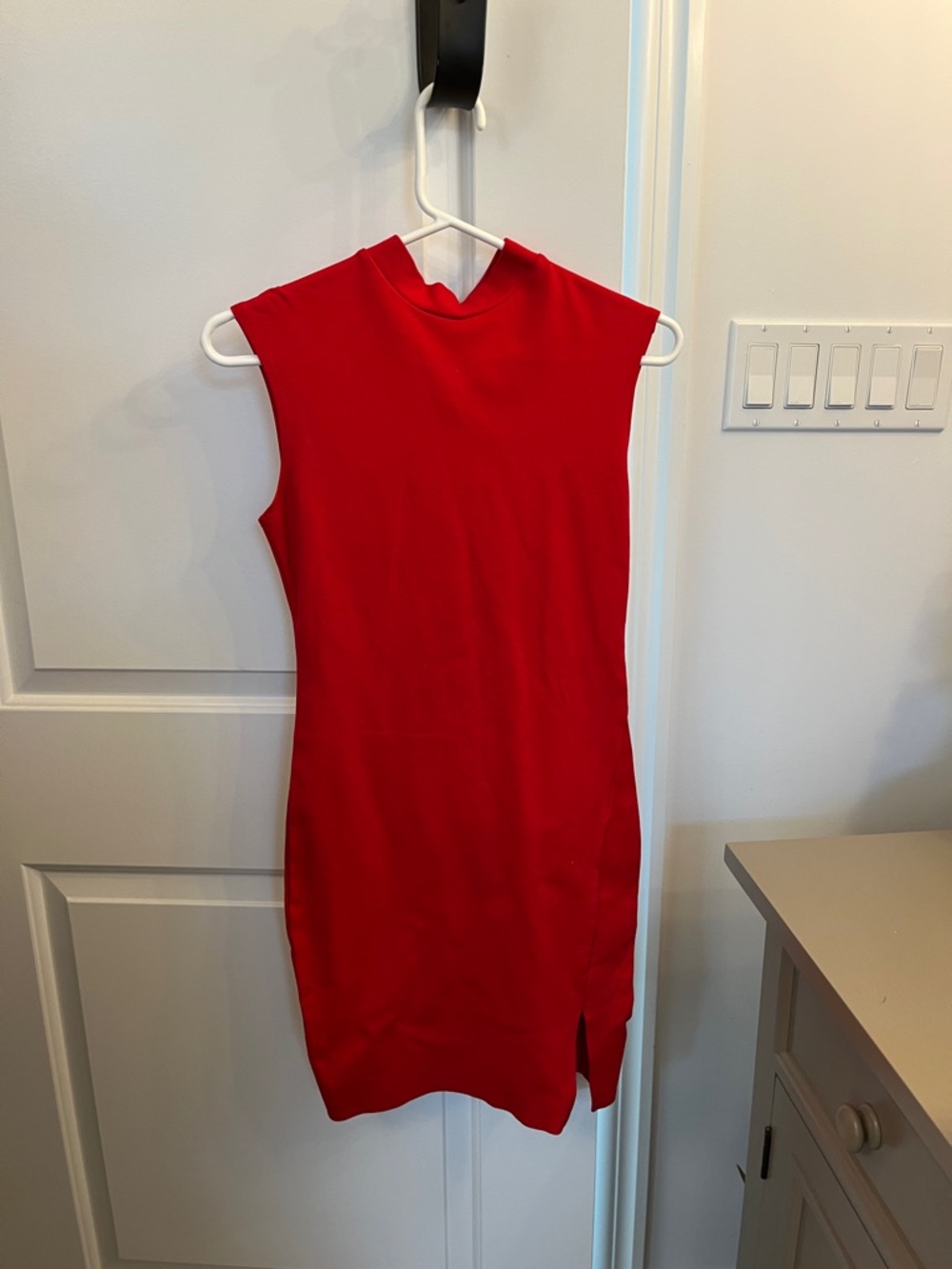 Rebel Sugar Red Sleeveless Mock Neck Mini Dress